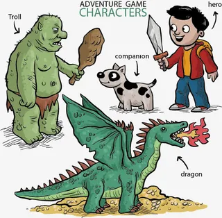 矢量手绘卡通角色免抠