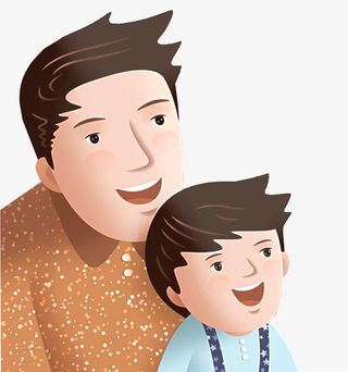 手绘人物插图父亲节装饰插图爸爸免抠