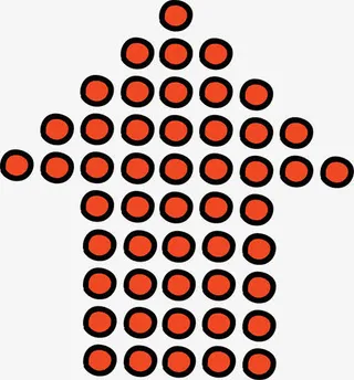 红色波点箭头免抠