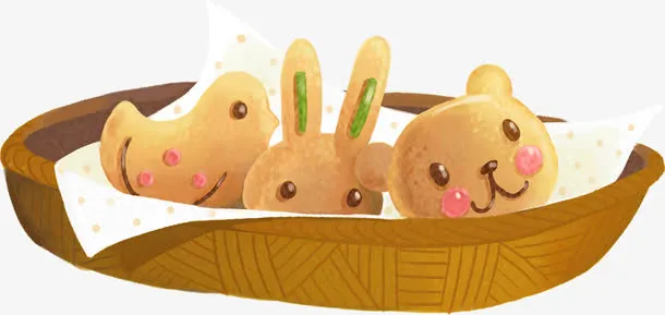 春天黄色动物面包免抠