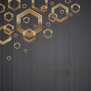 金色六边形时尚金属拉丝质感背景高清