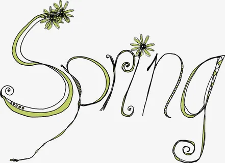 绿色春天英文免抠