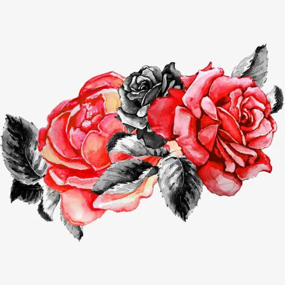 红色花朵装饰免抠