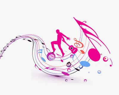 踩在音符上的人免抠