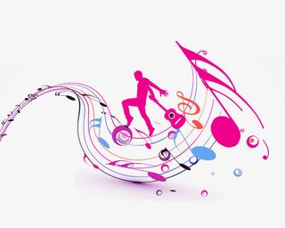 踩在音符上的人免抠