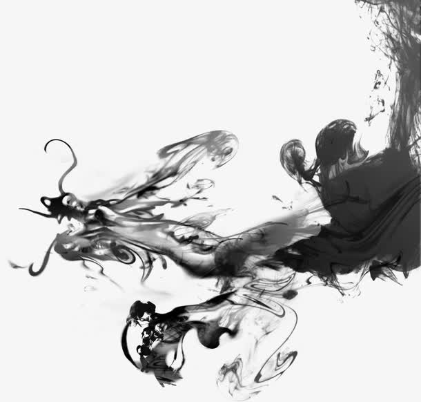 水墨神物龙免抠