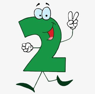 快乐卡通数字2免抠