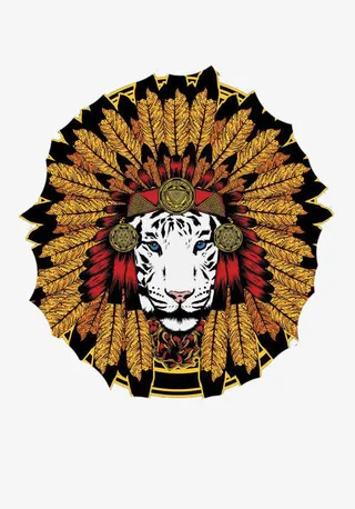 卡通土著老虎免抠