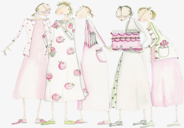 卡通人物妇女插画免抠