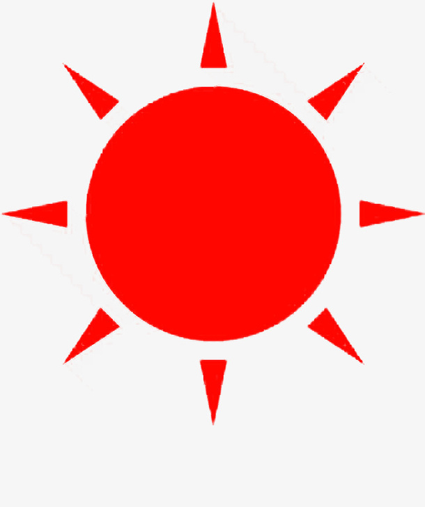 红色太阳矢量免抠