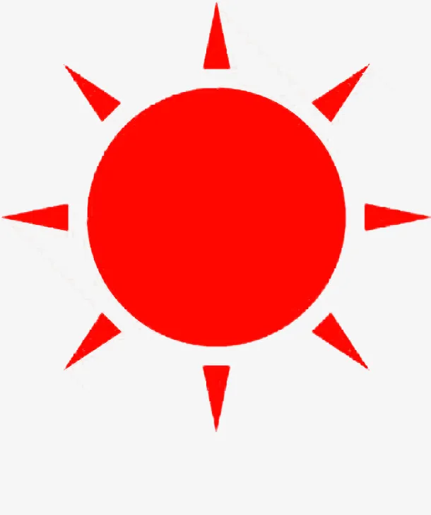 红色太阳矢量免抠