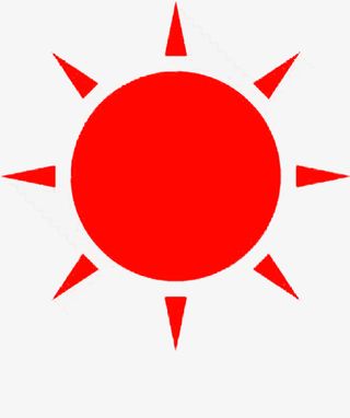红色太阳矢量免抠