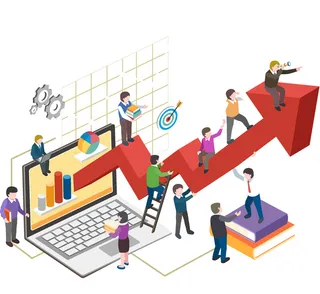 卡通科技箭头平面广告高清