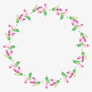 日系粉色花环免抠