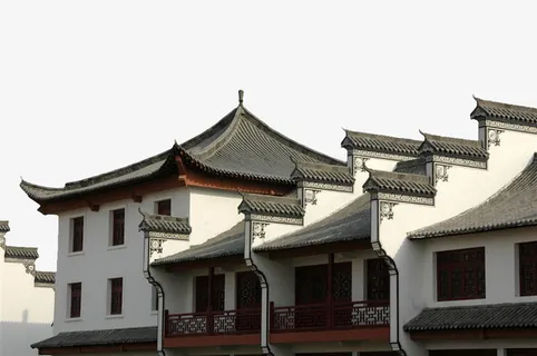庆云金山寺仿古街免抠