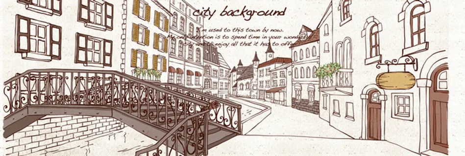 插画 城市背景高清