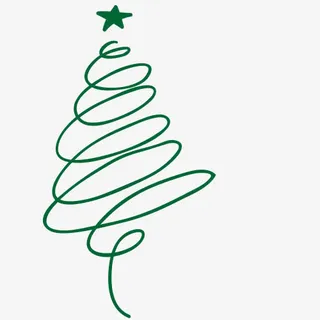 圣诞树 简笔画 漂浮 卡通 可免抠