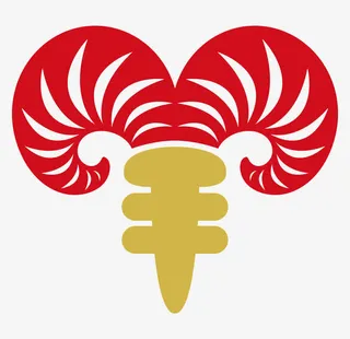 红色羊角字体免抠