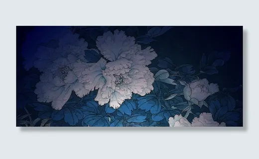 中国风牡丹花纹底纹背景banner高清