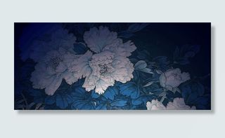 中国风牡丹花纹底纹背景banner高清