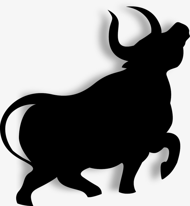 牛 剪影 黑色免抠
