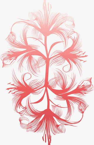 水彩红曼珠沙华矢量免抠