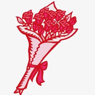 矢量送人的花束免抠