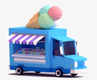 冰激凌餐车免抠