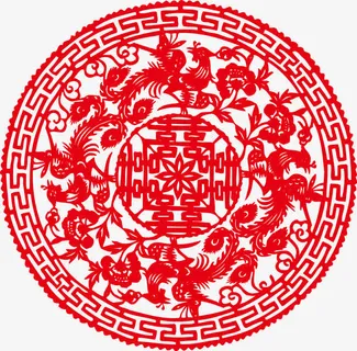 圆形矢量囍字素材图免抠