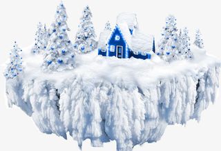 冰雪奇缘圣诞店铺装修素材免抠