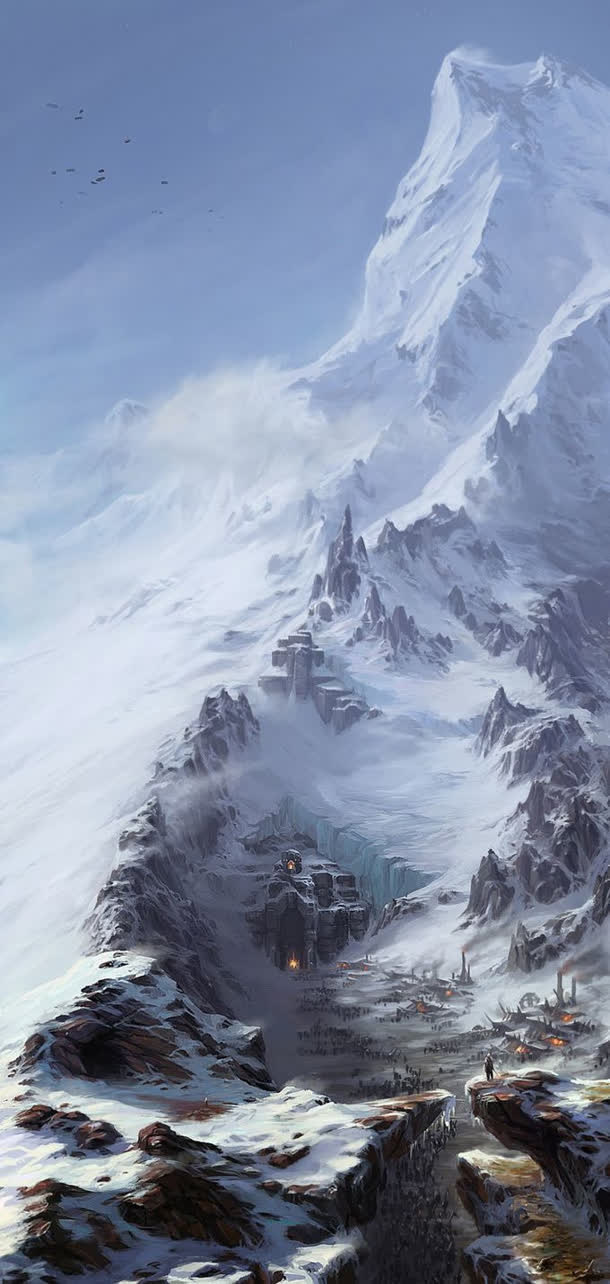 唯美雪山白茫茫海报背景免抠