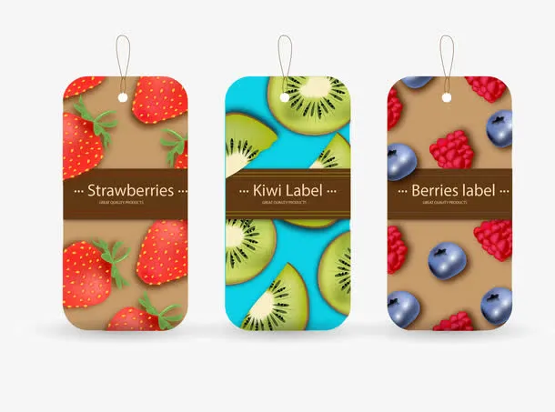 矢量手绘水果吊牌免抠