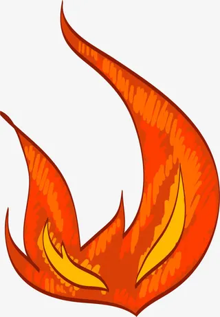 手绘燃烧着的火苗免抠