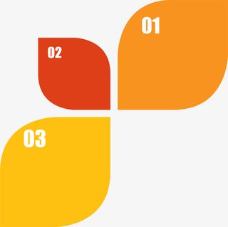 橙色三叶草标签免抠