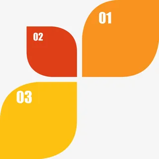 橙色三叶草标签免抠