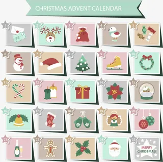 圣诞节的倒计时日历免抠