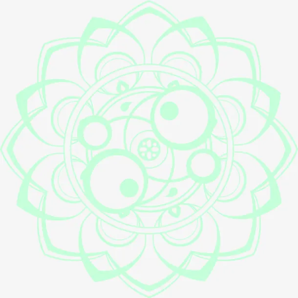 淡蓝色花纹中国风元素免抠