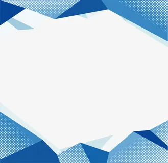 天蓝色低多边形边框免抠