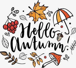 手绘漂浮秋季海报免抠