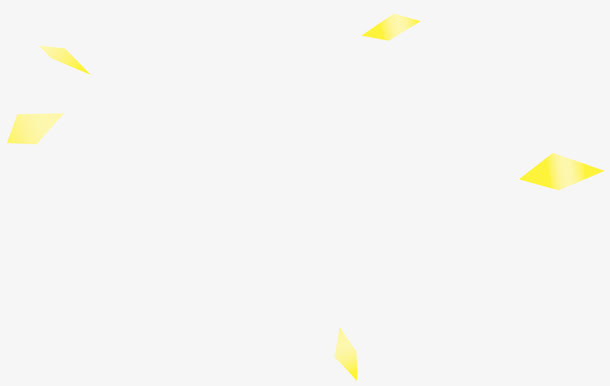 黄色几何漂浮素材免抠