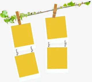 黄色卡通夹子画板免抠