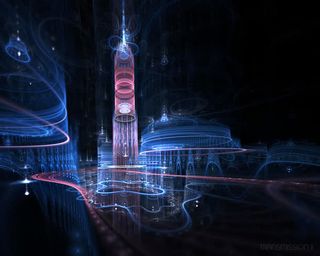 城市夜景黑暗分型艺术作品免抠