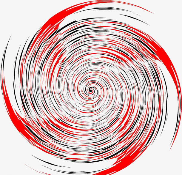 红色绚丽水波螺旋免抠