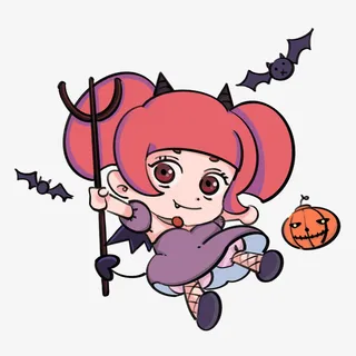 万圣节的小魔女免抠