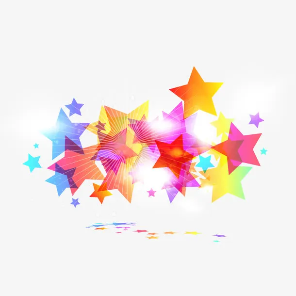 梦幻彩色五角星背景矢量素材