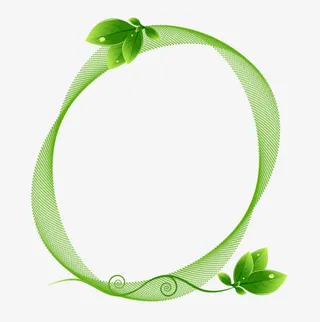 绿叶装饰立体边框免抠