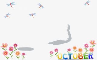 手绘卡通小花蜻蜓免抠