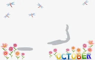 手绘卡通小花蜻蜓免抠