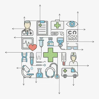 卡通手绘医疗图标免抠