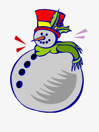 戴着围巾的雪人png素材免抠
